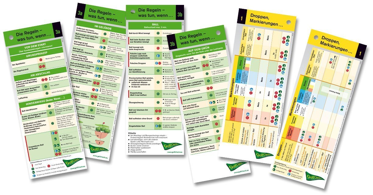 Golfregeln 2019 aktuell und extrem kompakt. auf einen Blick. GolfCheck-small. Vom Abschlag bis zum Grün. Erleichterungsbereiche (Penalty Area) , Droppen ,